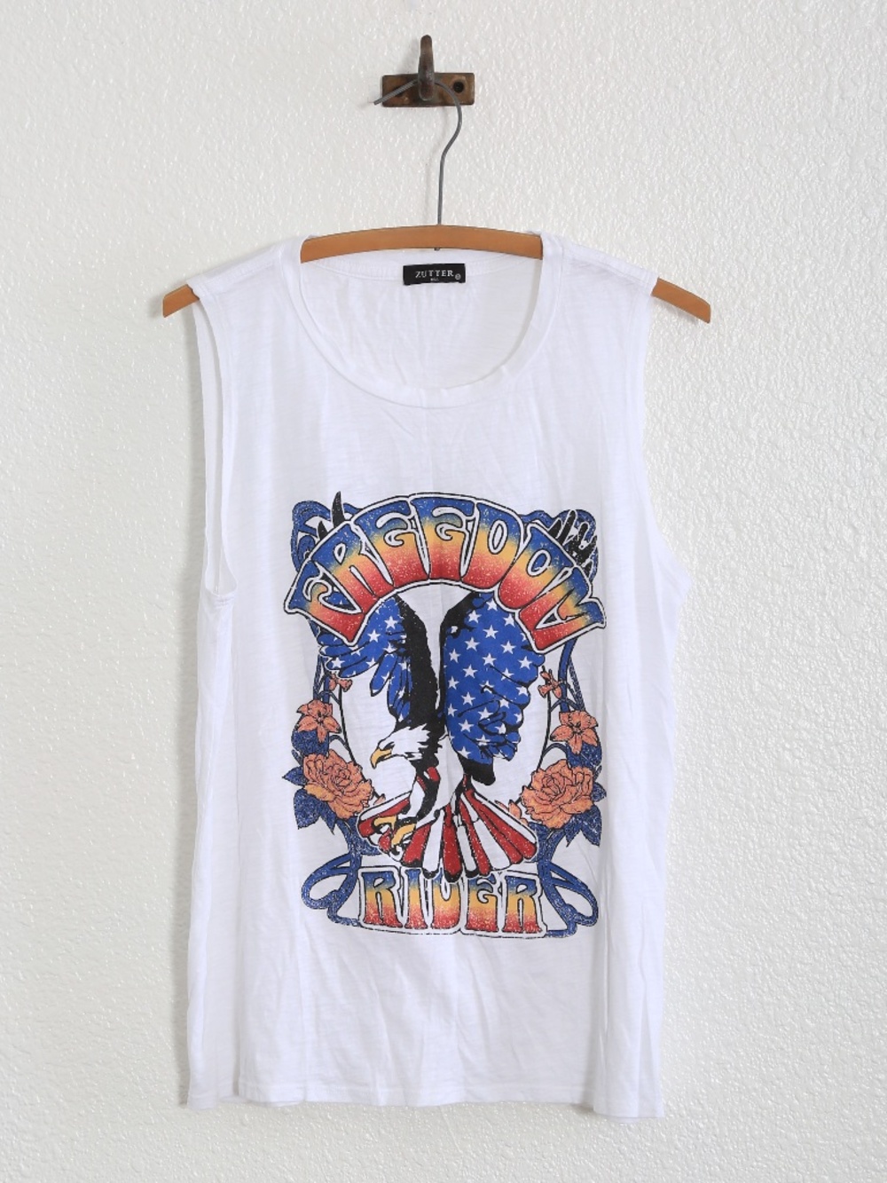 American Freedom Rider 4th of July Americana Zutter USA tank top Sz. M